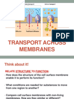 Transport Across Membranes 2018