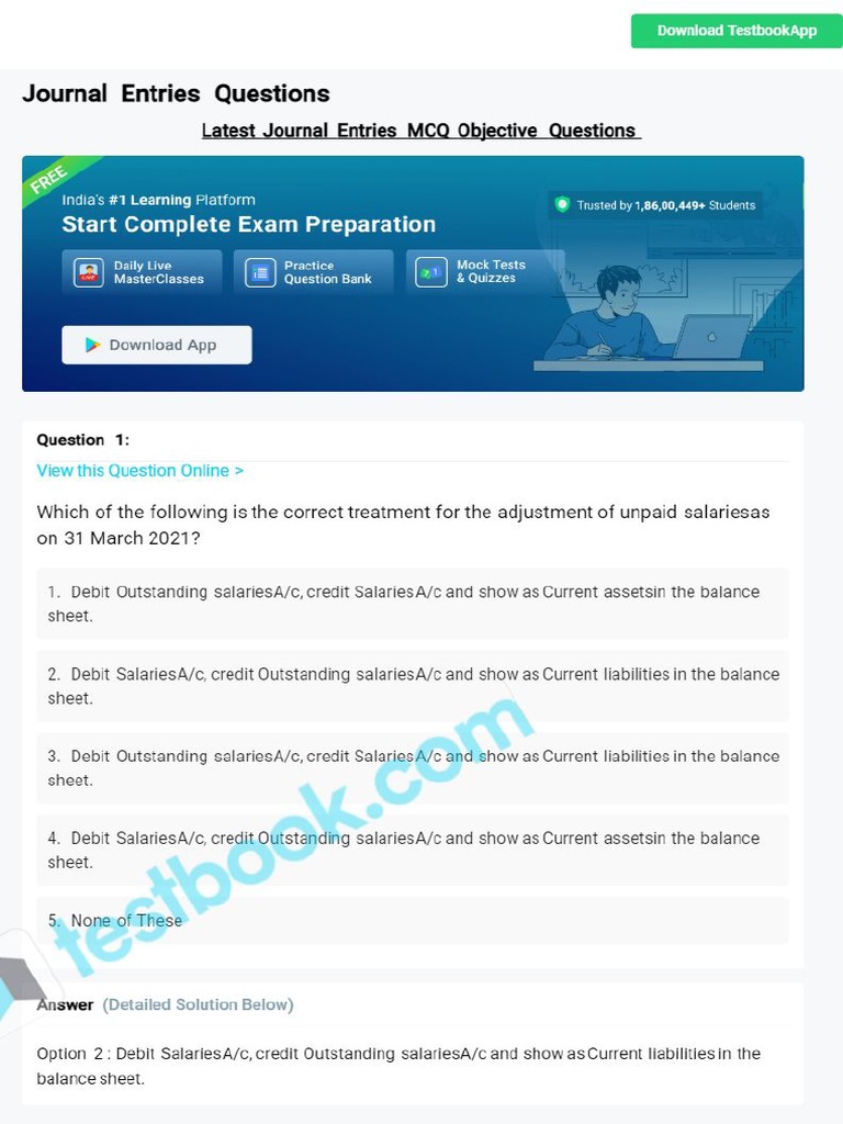 MCQ On Journal Entries 5f91685026a24d7ff745d0c8 PDF