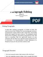 Week 15 - Paragraph Editing