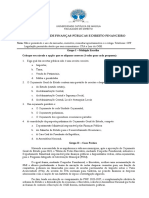 Exercício de Finanças Públicas e Direito Financeiro