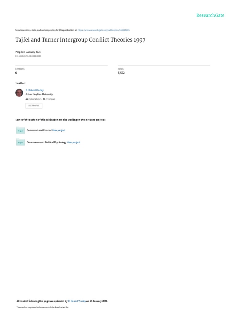 Section Intergroup Conflict Theories Pdf Group Processes