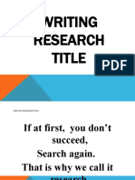 Report 3 Writing Research Title