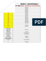 Bmrcl-Bayapanali: Thickness Cast No (