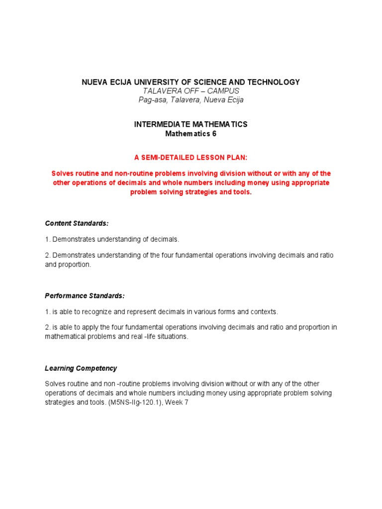 Eed 9 - Semi Detailed Lesson Plan | PDF