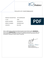 Quincy Certificate of Conformance