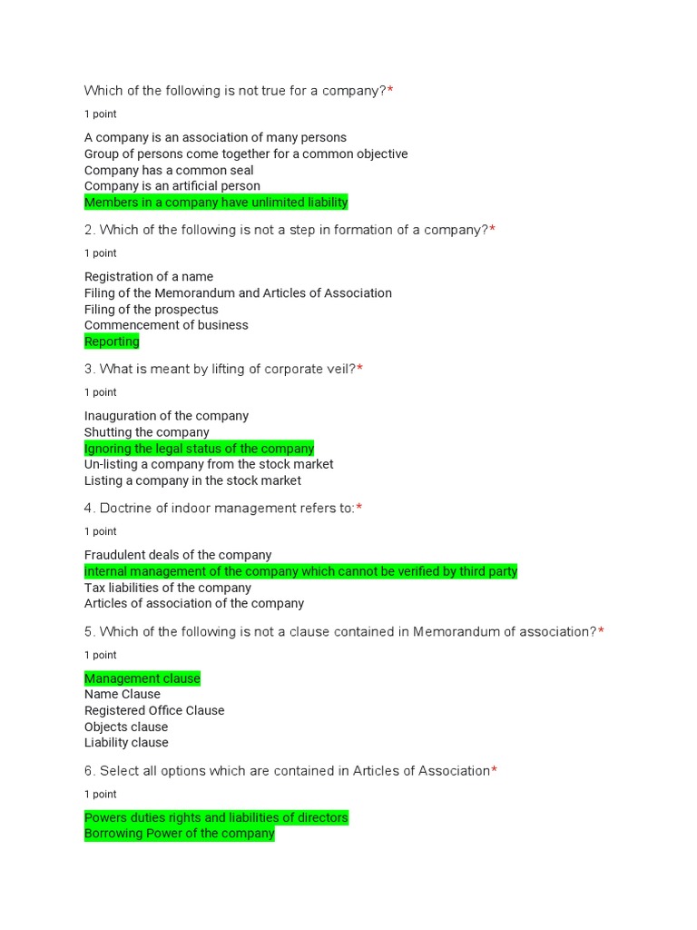 Assignment 2C | PDF | Companies | Articles Of Association