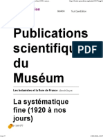Publications Scientifiques Du Muséum: La Systématique Fine (1920 À Nos Jours)