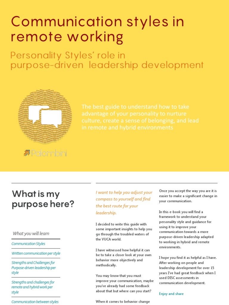 E Book DISC Communication Styles in Remote Working PDF Leadership