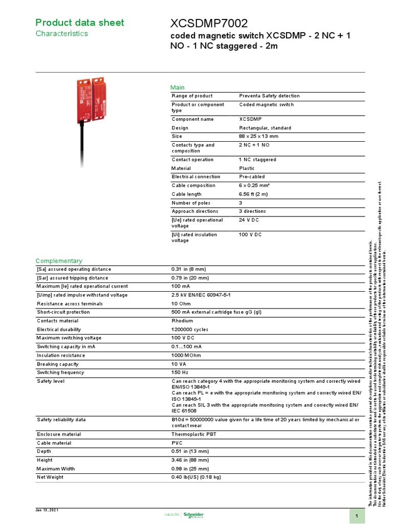 Télémécanique Sensors XCSDMP7002 | Preventa XCSDMP