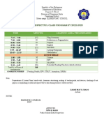 Grade Iv - Respectful Class Program Sy 2022-2023: Time Minutes Learning Area/ Preliminaries