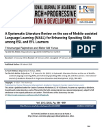 A Systematic Literature Review On The Use of Mobile Assisted Language Learning-MALL For Enhancing Speaking Skills Among ESL and EFL Learners