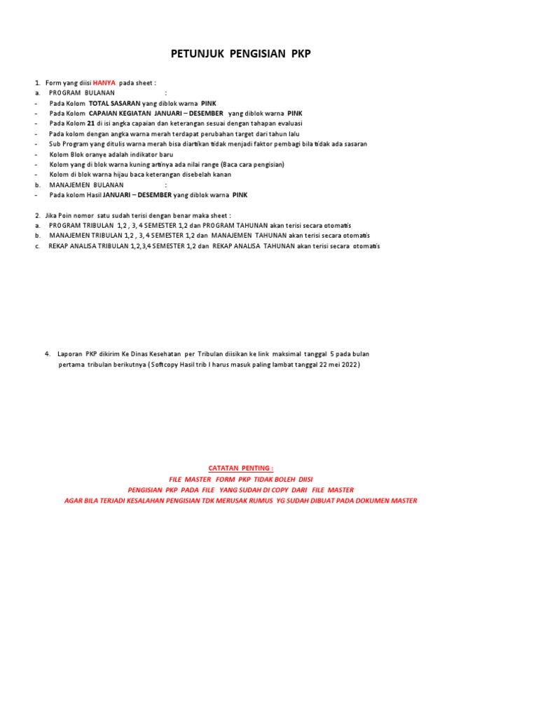 Panduan Pengisian File PKP Puskesmas | PDF | Kesehatan Holistik