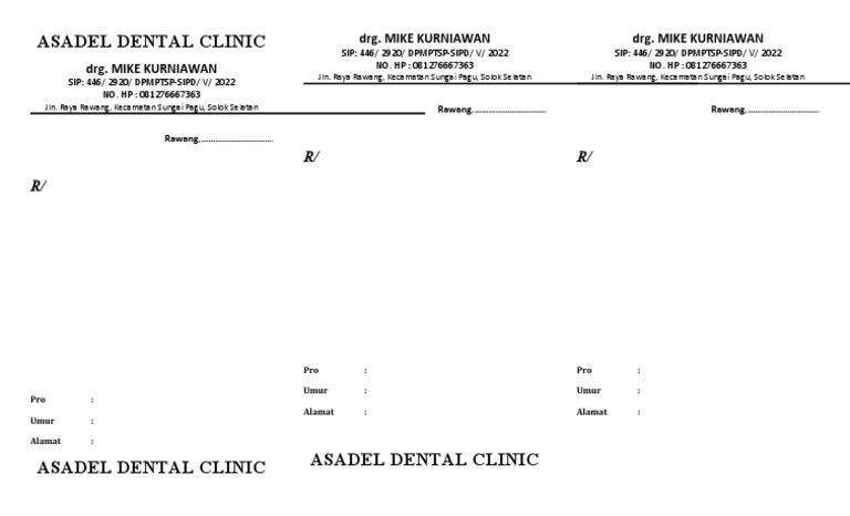 Resep Praktek Dokter Gigi | PDF