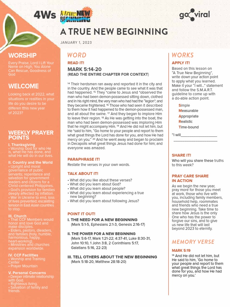 Weekly Prayer Points for New Beginnings | PDF | Religion & Spirituality