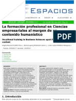 La Formación Profesional en Ciencias Empresariales Al Margen de Un Contenido Humanístico