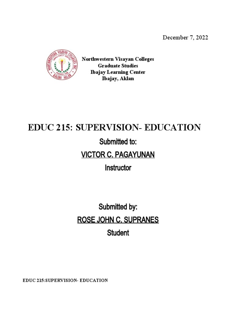 Scope of School Supervision in Education | PDF | Teaching Method | Teachers