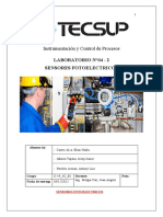 Instrumentación y Control de Procesos: Laboratorio N°04 - 2 Sensores Fotoelectricos