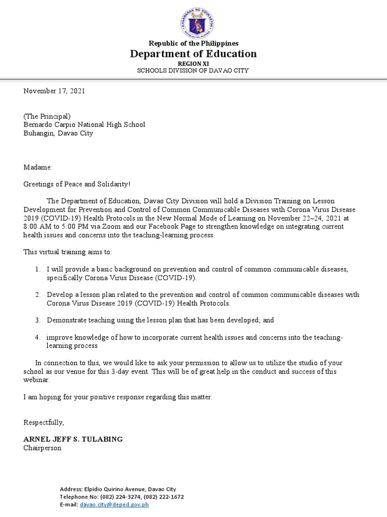 Letter For Bernardo PDF