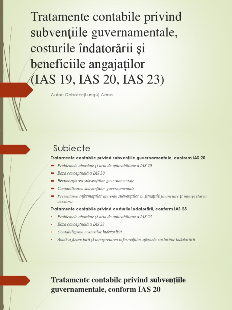Tema IAS 19, 20, 23 IFRS | PDF