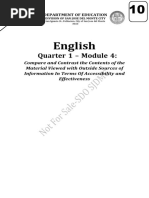 Q1 MELC4 Compare and Contrast The Contents of The Material Viewed With Outside Sources of Information in Terms of Accessibility and Effectiveness