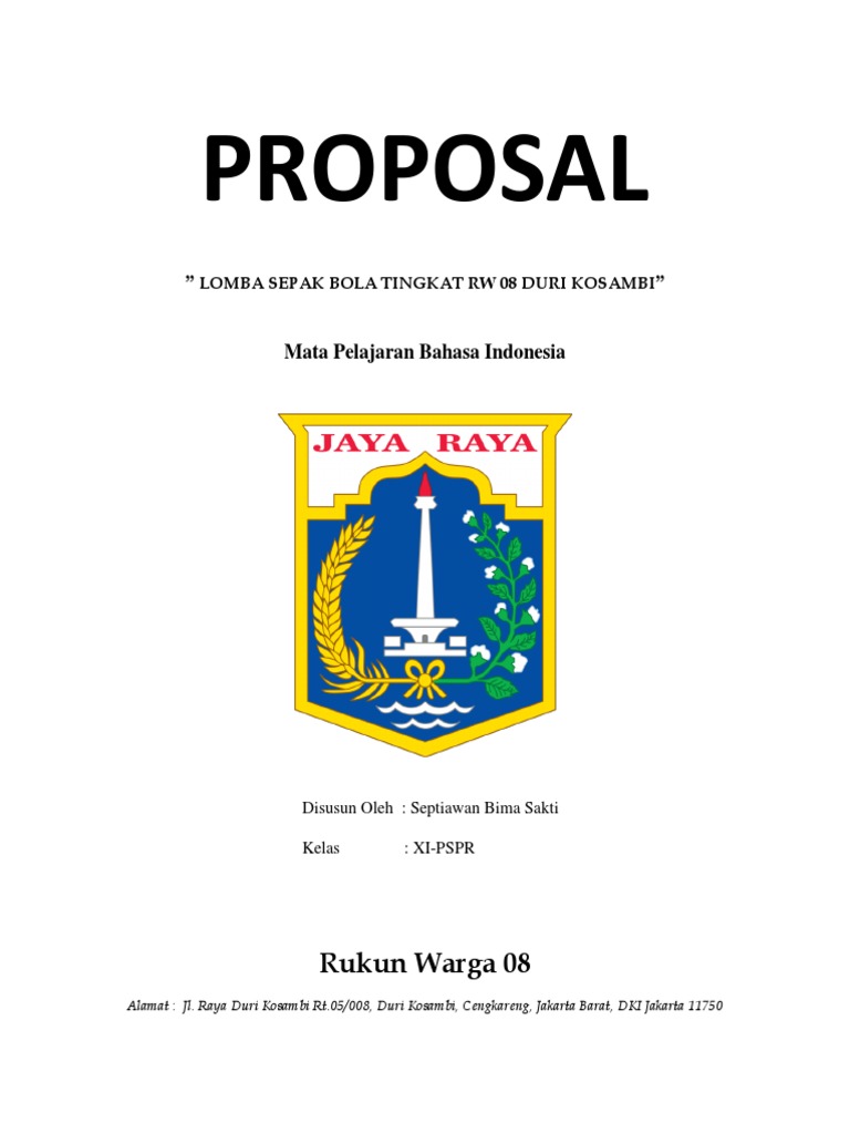 PROPOSAL Septiawan Bima Sakti - Lomba Sepak Bola Tingkat RW 08 | PDF