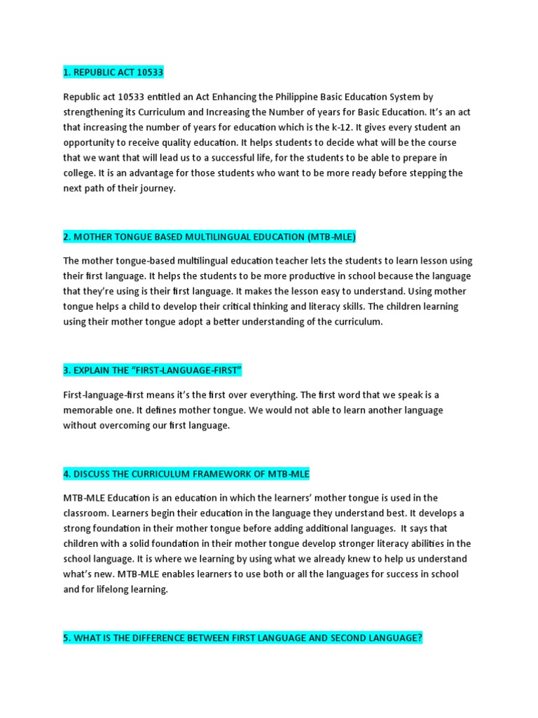 MYLEEN | PDF | Multilingualism | First Language