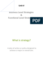 Unit-V - Business & Functional Level Strategy