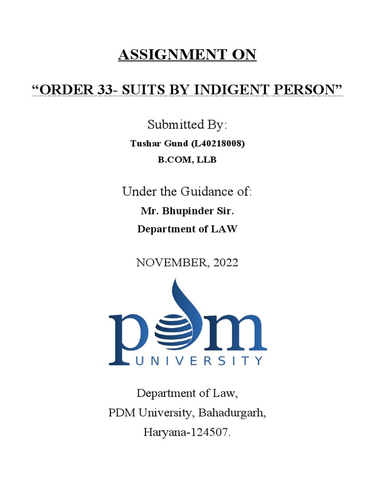 Indigent Person PDF