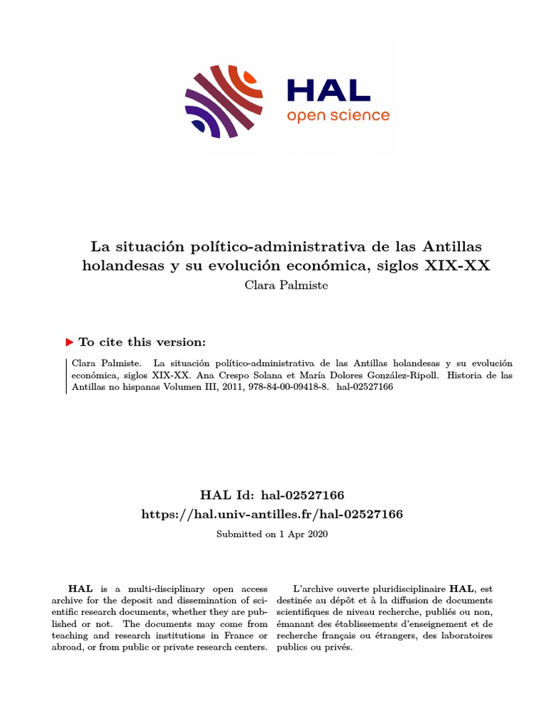 La Situación de Las Antillas Holandesas PDF Esclavitud Colonialismo