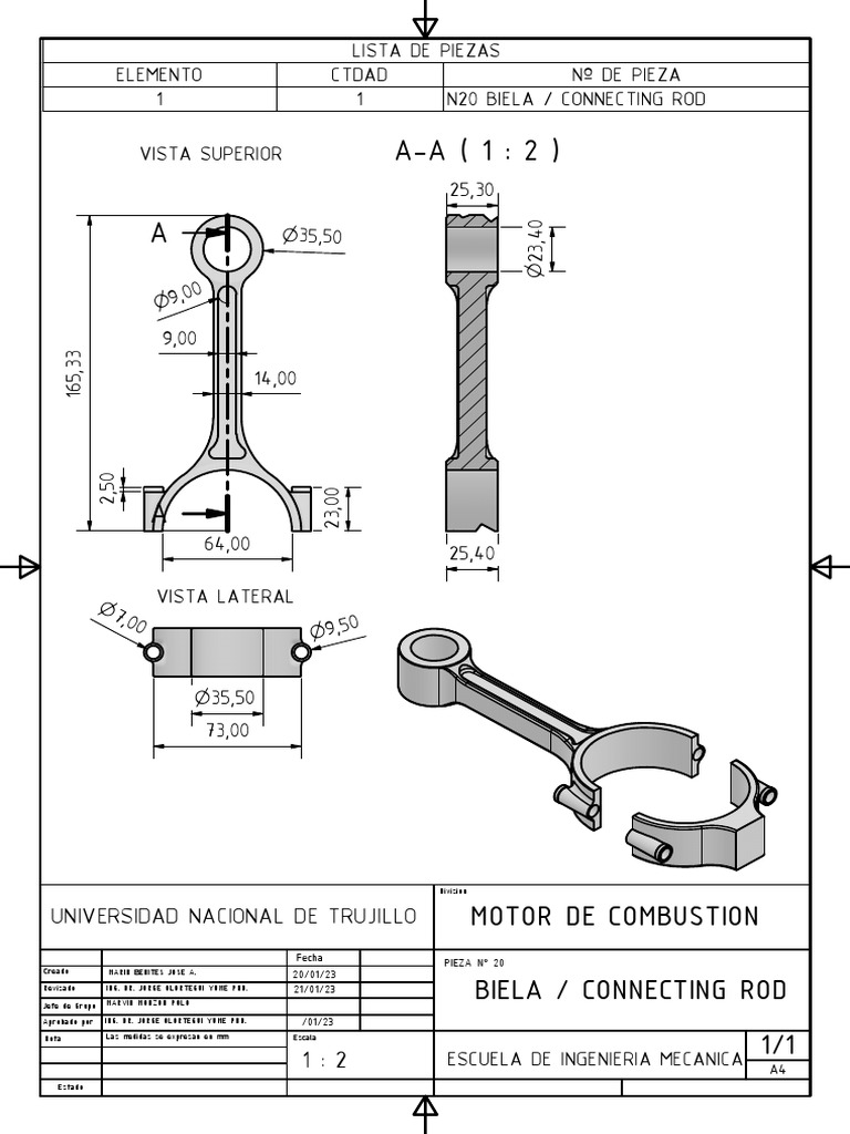 Biela - Connecting Rod | PDF | Ingeniería mecánica | Tecnología del motor