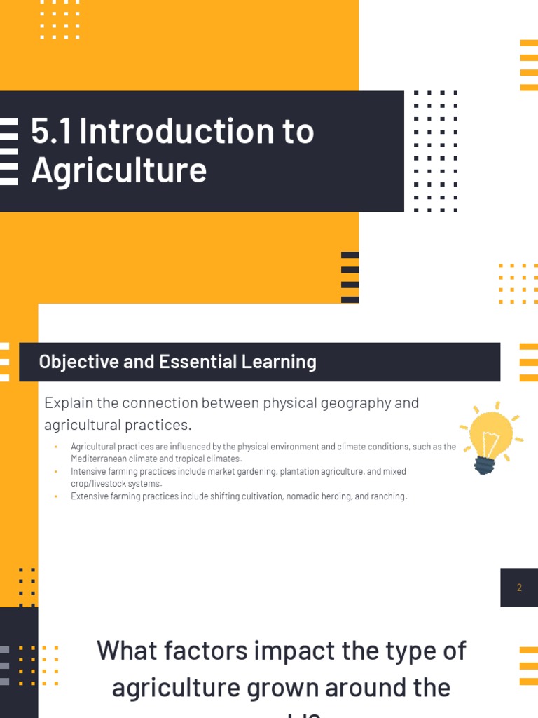 Overview of Agricultural Practices | PDF | Agriculture | Intensive Farming