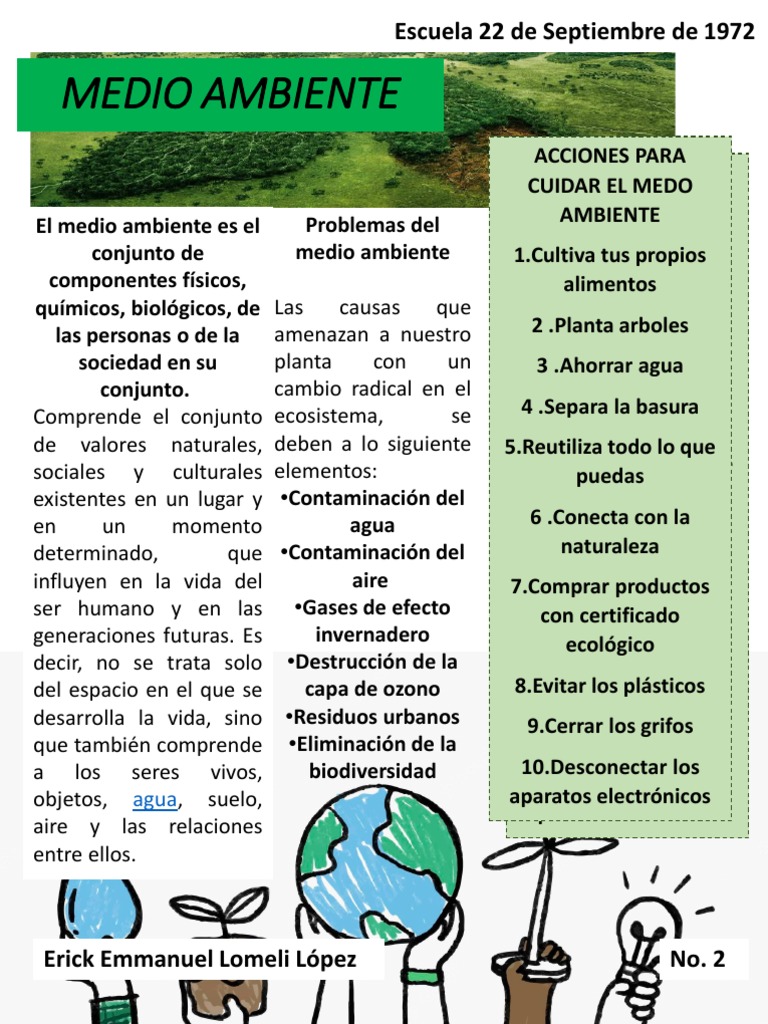 Acciones para Cuidar el Medio Ambiente | PDF | Entorno natural | Residuos