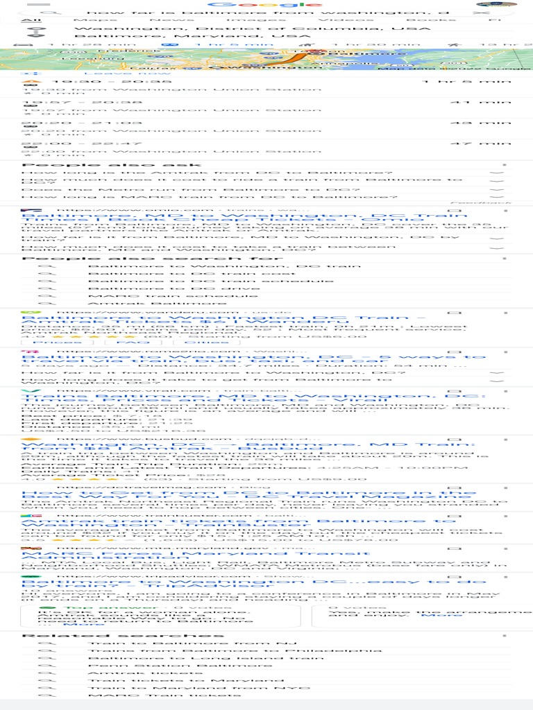 How Far Is Baltimore From Washington, DC by Train PDF