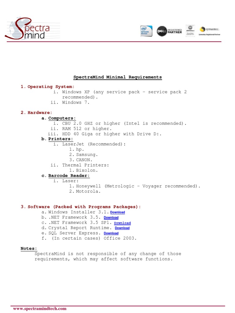 SpectraMind System Requirements Guide | PDF | Computers