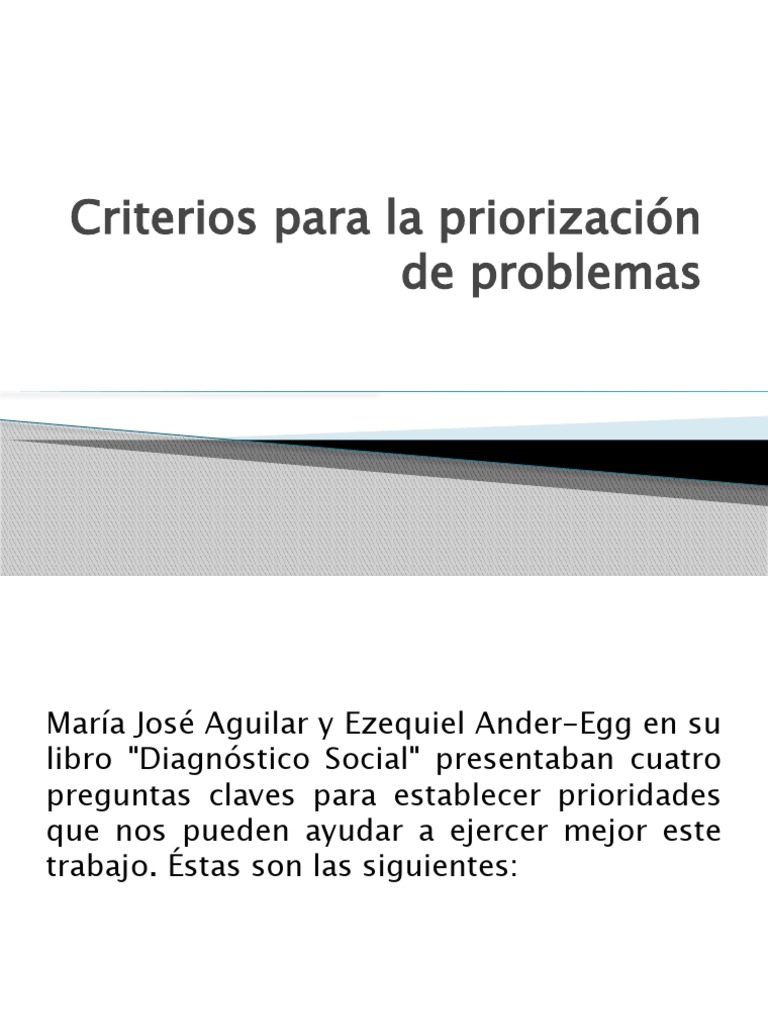 Criterios para La Priorización de Problemas | PDF