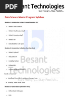 Data Science Master Program Syllabus