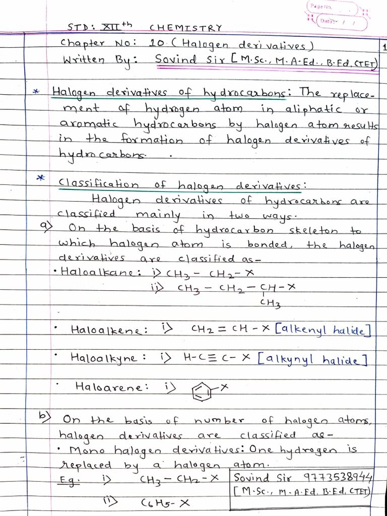 Halogen Derivatives PDF