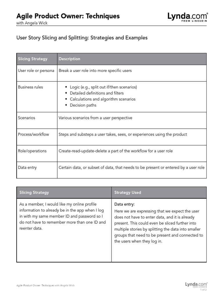 Strategies and Examples for User Story Slicing and Splitting to Create