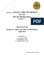 Design of a Cheby Chev Filter for Bio Medical Applications (EE-313