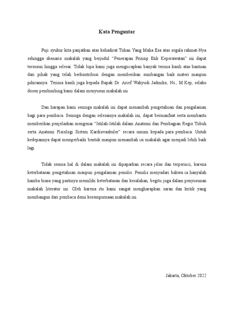 Pembagian Regio Tubuh Dan Anatomi Sistem Kardiovaskuler | PDF