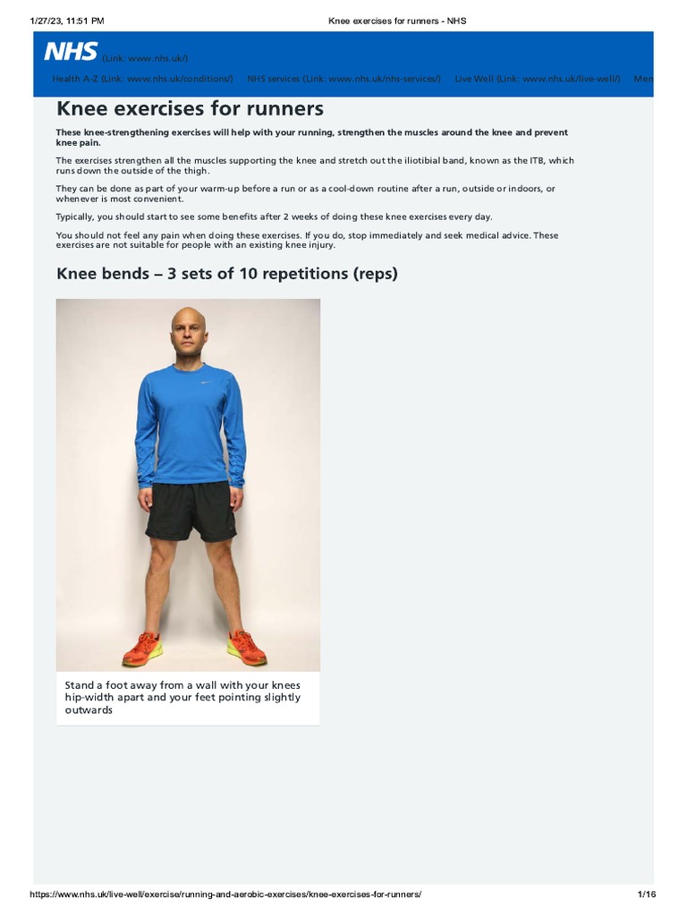 NHS Knee Exercises for Runners | PDF