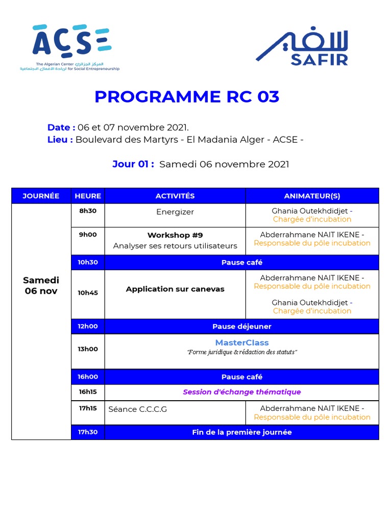 Programme RC 3 | PDF