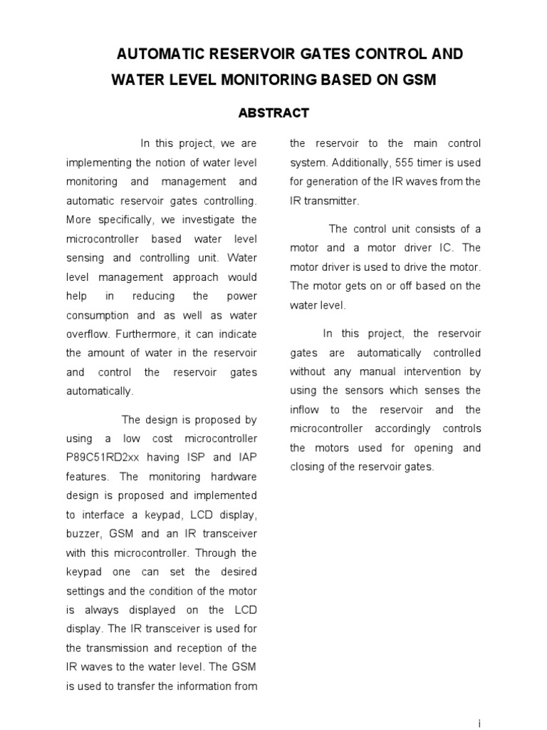 Automated Water Level Control System | PDF | Microcontroller | Computer ...