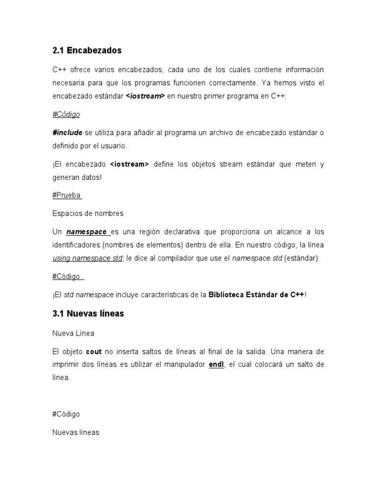 2.1 Encabezados: #Código | PDF