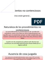 Procedimientos No Contenciosos. Una Vesión General