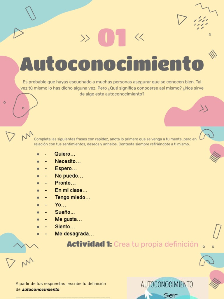 Definición y Ejemplos de Autoconocimiento | PDF | Relaciones personales ...