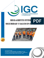 Reglamento Interno de Seguridad y Salud en El Trabajo - Igc SRL V9 - Construcción