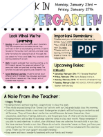 Kindergarten Newsletter 1-27-23