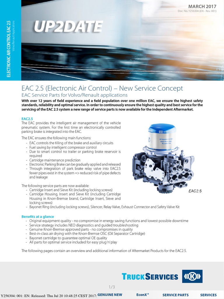 EAC 2.5 Service Parts Volvo Renault | PDF | Legal Liability ...