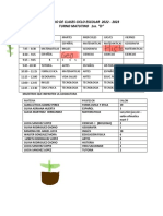 Horario clases ciclo escolar 2022-2023 1ro D